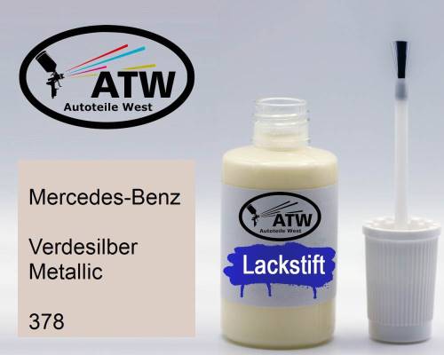 Mercedes-Benz, Verdesilber Metallic, 378: 20ml Lackstift, von ATW Autoteile West.